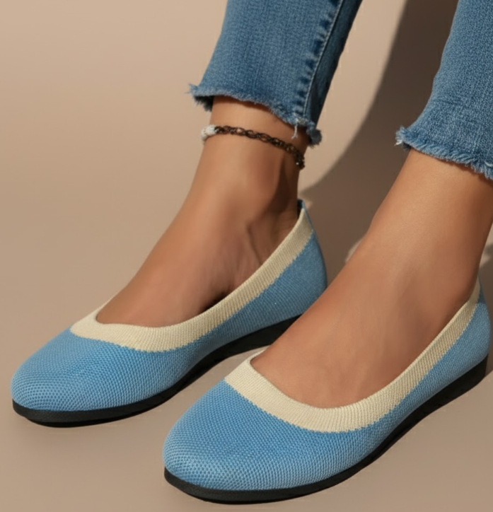 Two-Tone Rounded Knit Flats